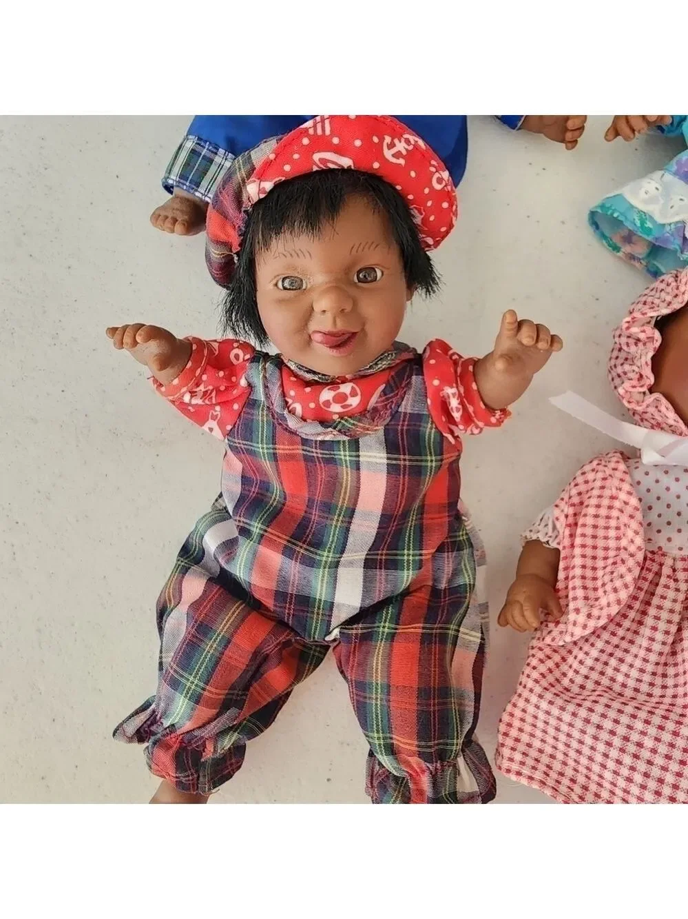 Vintage lot of 4 Palm pals emotions bean babies mini dolls African American